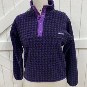 Patagonia S Purple Black Houndstooth Check Vintage